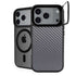 Silver Carbon Fiber Specialty Texture Material iPhone 17 Pro Kickstand Case