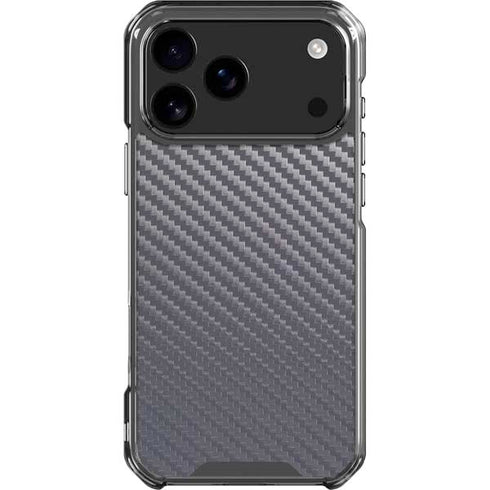 Silver Carbon Fiber Specialty Texture Material iPhone 17 Pro Max Clear Case