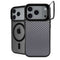 Silver Carbon Fiber Specialty Texture Material iPhone 17 Pro Max Kickstand Case