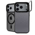 Silver Carbon Fiber Specialty Texture Material iPhone 17 Pro Max Kickstand Case