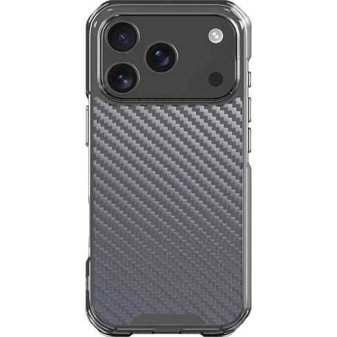 Silver Carbon Fiber Specialty Texture Material iPhone 18 Pro Clear Case