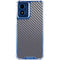 Silver Carbon Fiber Specialty Texture Material Moto G 5G (2024) Clear Case