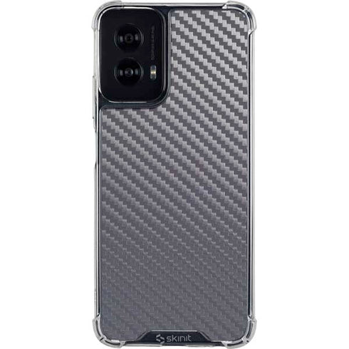 Silver Carbon Fiber Specialty Texture Material Moto G Power 5G (2024) Clear Case