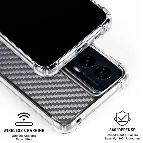 Silver Carbon Fiber Specialty Texture Material Moto G Power 5G (2024) Clear Case