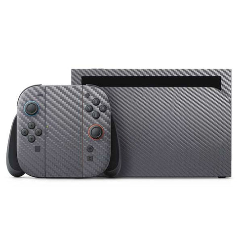 Silver Carbon Fiber Specialty Texture Material Nintendo Skins