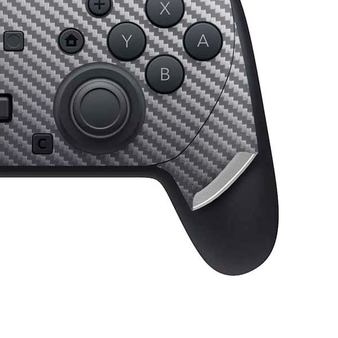 Silver Carbon Fiber Specialty Texture Material Nintendo Switch 2 (2025) Pro Controller Skin