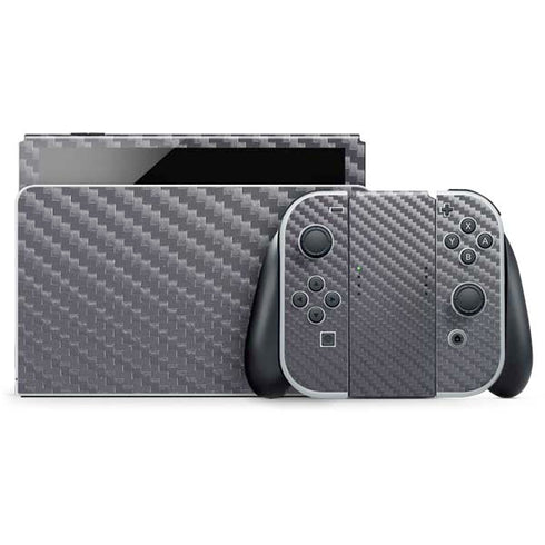 Silver Carbon Fiber Specialty Texture Material Nintendo Skins