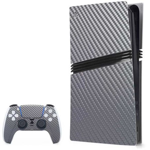 Silver Carbon Fiber Specialty Texture Material PS5 Pro Bundle Skin