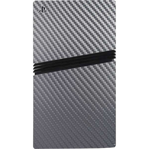 Silver Carbon Fiber Specialty Texture Material PS5 Pro Disk Console Skin