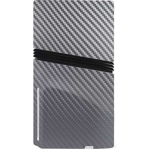 Silver Carbon Fiber Specialty Texture Material PS5 Pro Disk Console Skin