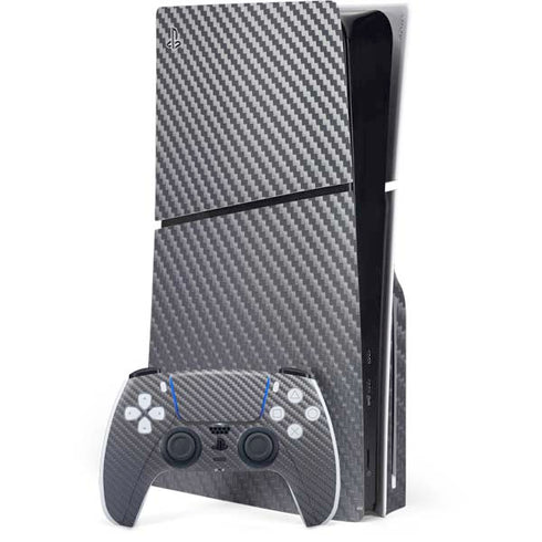 Silver Carbon Fiber Specialty Texture Material PlayStation PS5 Skins