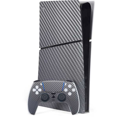 Silver Carbon Fiber Specialty Texture Material PlayStation PS5 Skins