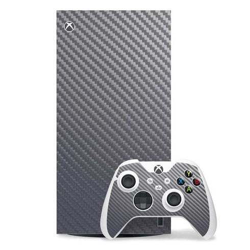 Silver Carbon Fiber Specialty Texture Material Xbox Series X Skins