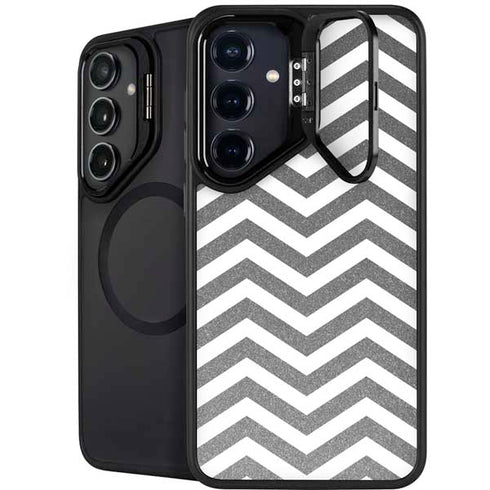 Silver Chevron Galaxy S24 FE Kickstand Case
