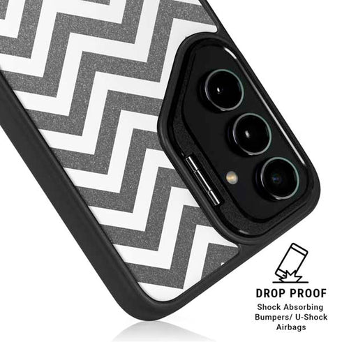 Silver Chevron Galaxy S24 FE Kickstand Case