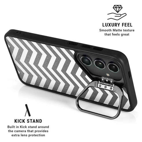 Silver Chevron Galaxy S24 Kickstand Case