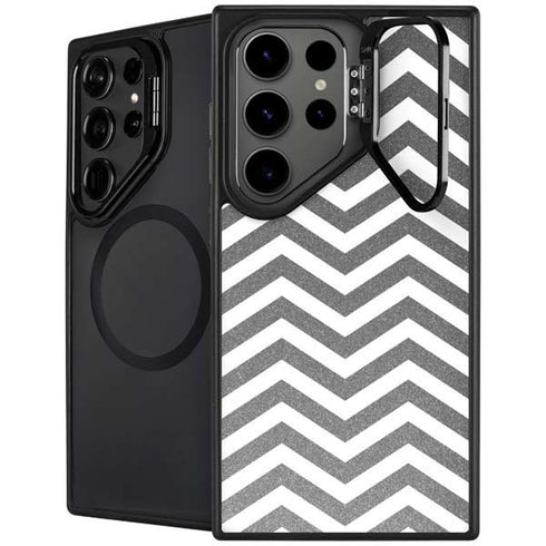 Silver Chevron Galaxy S24 Ultra Kickstand Case