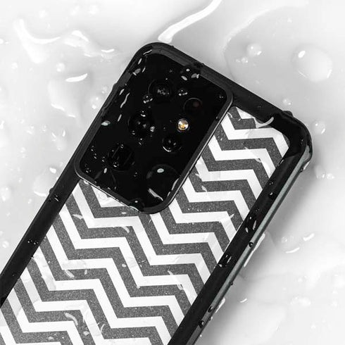 Silver Chevron Galaxy S24 Ultra Waterproof Case