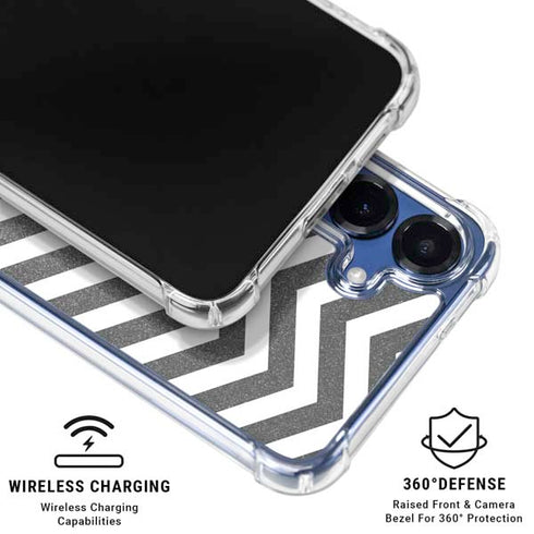 Silver Chevron Galaxy S25 Plus Clear Case