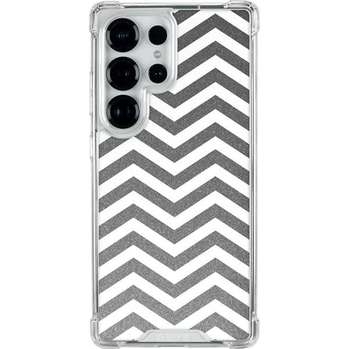 Silver Chevron Galaxy S25 Ultra Clear Case