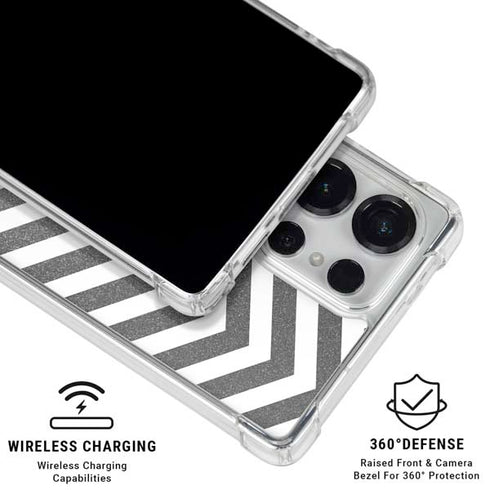 Silver Chevron Galaxy S25 Ultra Clear Case