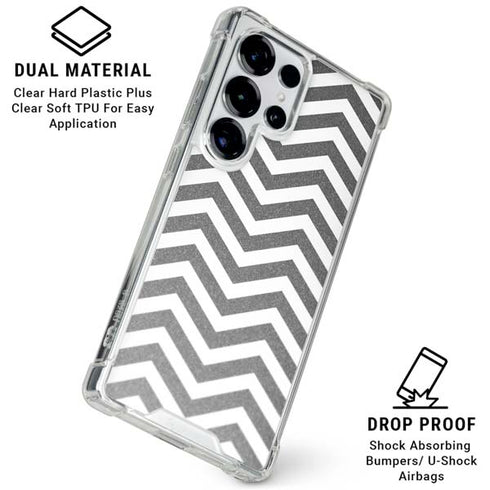Silver Chevron Galaxy S25 Ultra Clear Case