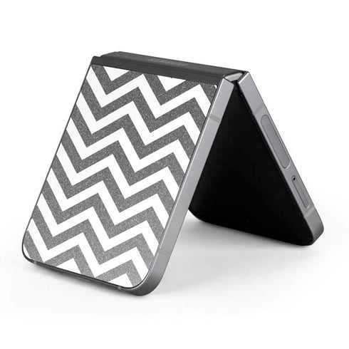Silver Chevron Galaxy Z Flip6 Skin