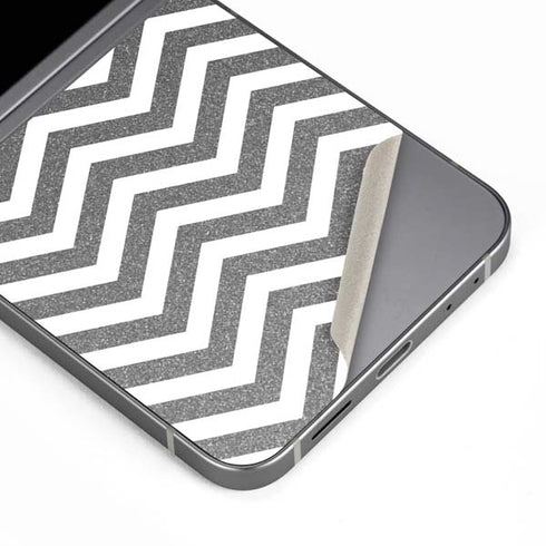 Silver Chevron Galaxy Z Flip6 Skin
