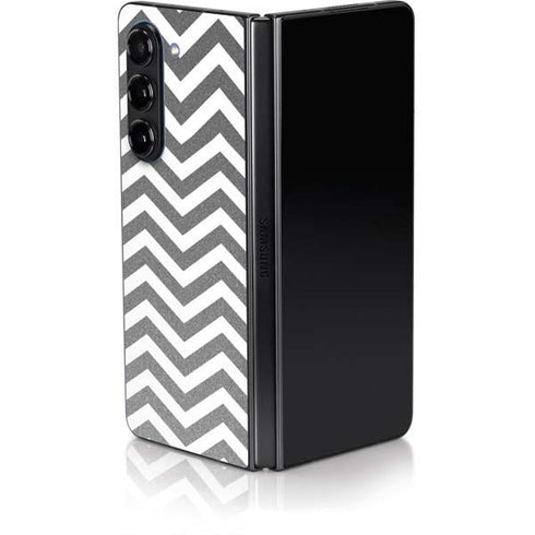 Silver Chevron Galaxy Z Fold5 5G Skin