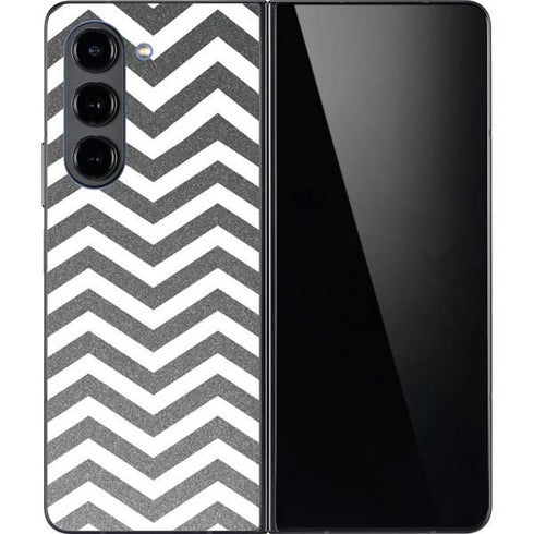 Silver Chevron Galaxy Z Fold5 5G Skin