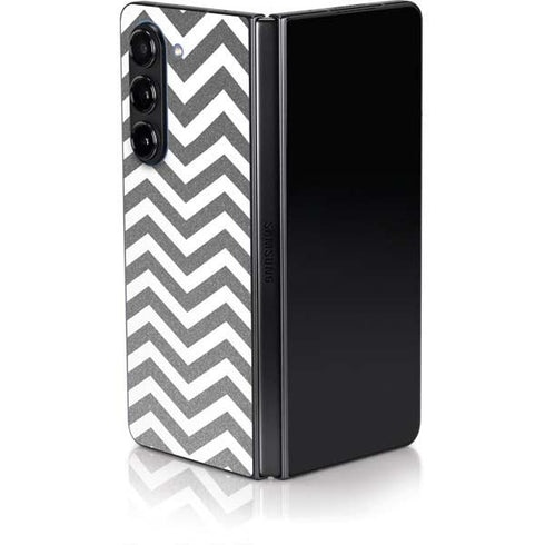 Silver Chevron Galaxy Z Fold5 5G Skin