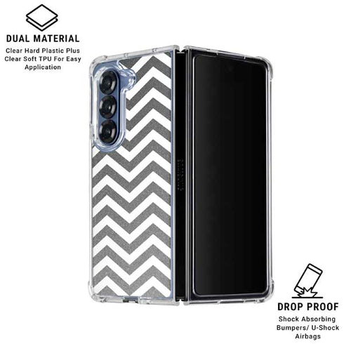 Silver Chevron Galaxy Z Fold6 Clear Case
