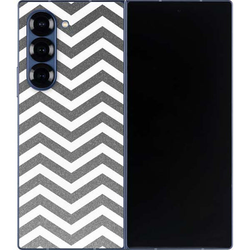 Silver Chevron Galaxy Z Fold6 Skin