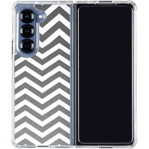 Silver Chevron Galaxy Z Fold7 Clear Case
