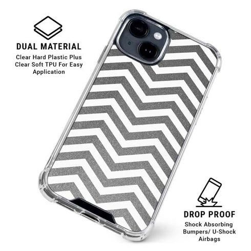 Silver Chevron iPhone 15 Clear Case