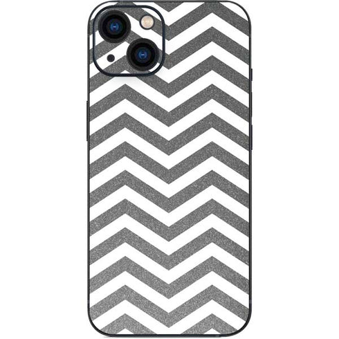 Silver Chevron iPhone 15 Skin