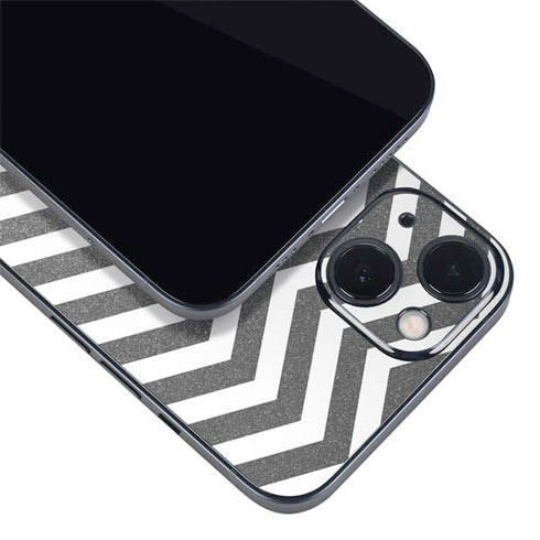 Silver Chevron iPhone 15 Skin