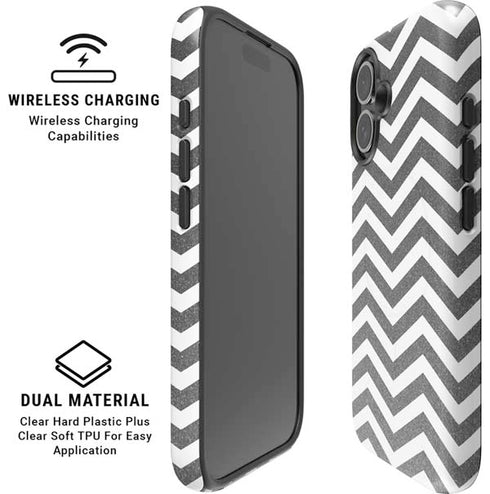 Silver Chevron iPhone 16 Magsafe Impact Case
