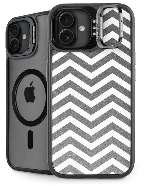 Silver Chevron iPhone 16 Plus Kickstand Case