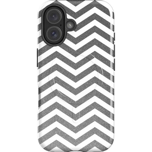 Silver Chevron iPhone 16 Plus Magsafe Impact Case