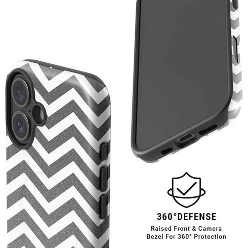 Silver Chevron iPhone 16 Plus Magsafe Impact Case