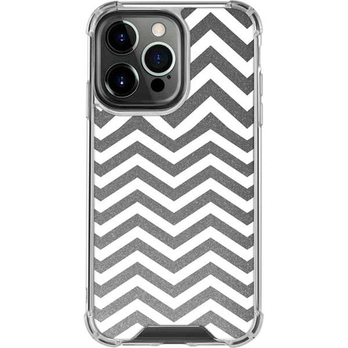 Silver Chevron iPhone 16 Pro Clear Case