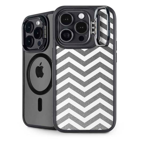 Silver Chevron iPhone 16 Pro Kickstand Case