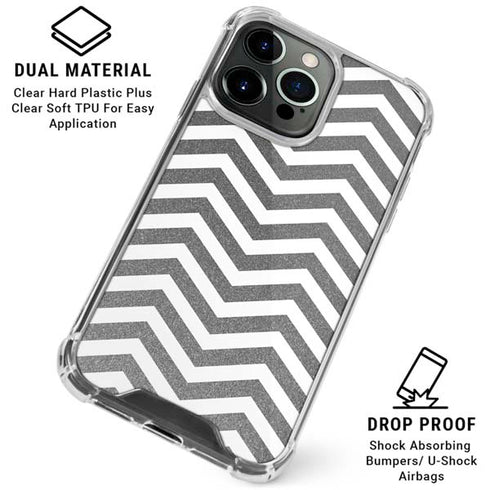 Silver Chevron iPhone 16 Pro Max Clear Case