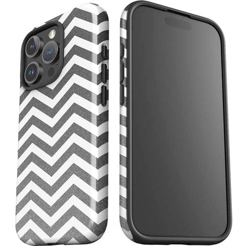 Silver Chevron iPhone 16 Pro Max Impact Case