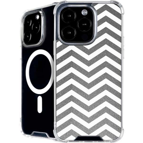 Silver Chevron iPhone 16 Pro Max MagSafe Case
