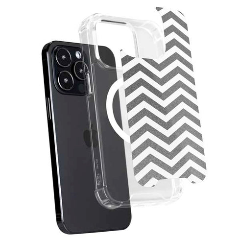 Silver Chevron iPhone 16 Pro Max MagSafe Case