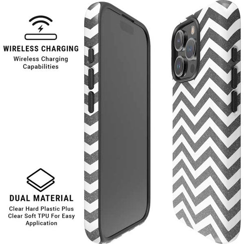 Silver Chevron iPhone 16 Pro Max Magsafe Impact Case