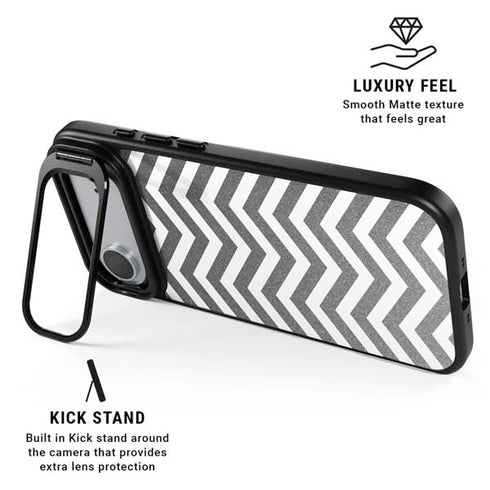 Silver Chevron iPhone 17 Air Kickstand Case