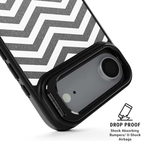 Silver Chevron iPhone 17 Air Kickstand Case